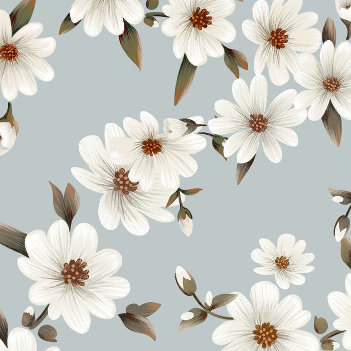 seamless pattern with daisies on a blue background Coffee Mug Gallery Image 2