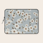 seamless pattern with daisies on a blue background Laptop Sleeve Gallery Image 1