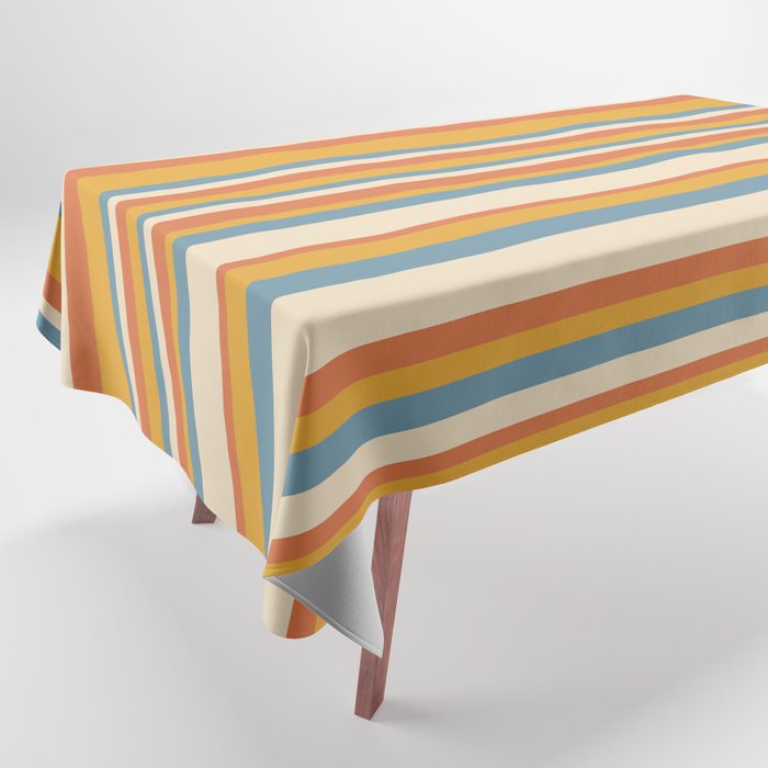 Classic Stripes XX - Retro Summer Tablecloth Gallery Image 1