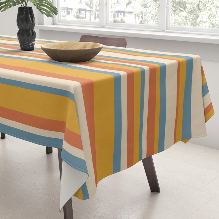 Classic Stripes XX - Retro Summer Tablecloth Gallery Image 3