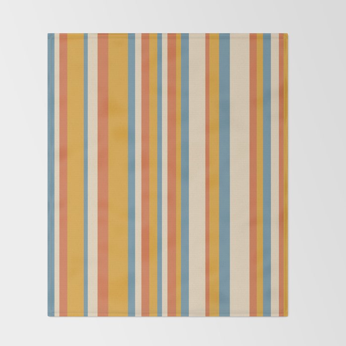 Classic Stripes XX - Retro Summer Throw Blanket Gallery Image 2