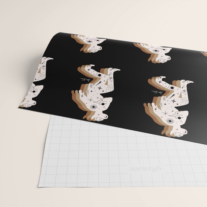 Space Cowboy - Black, white & camel Wrapping Paper Gallery Image 2