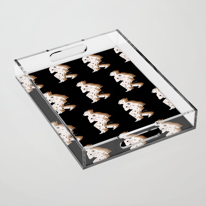 Space Cowboy - Black, white & camel Acrylic Tray Gallery Image 1