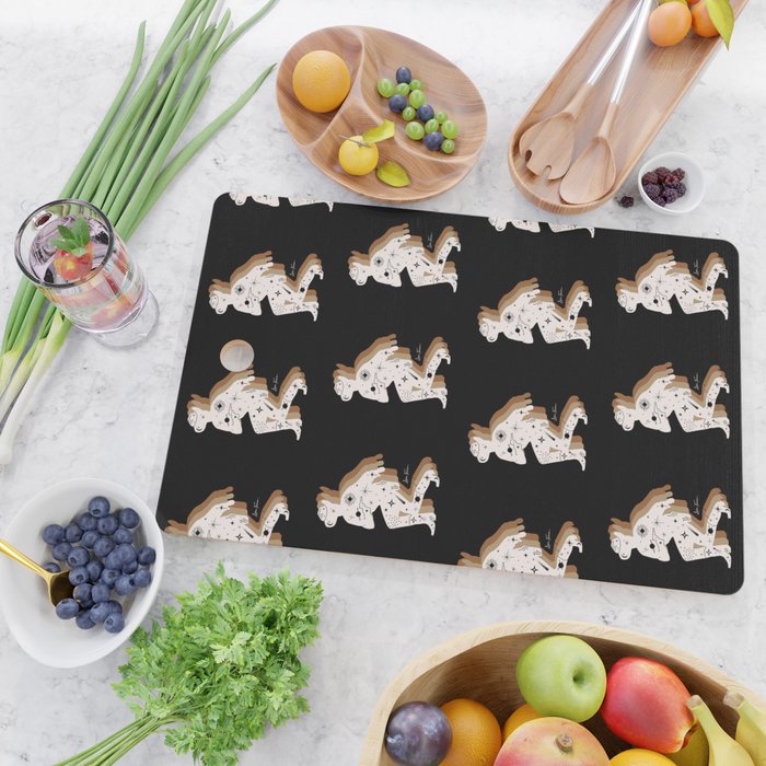 Space Cowboy - Black, white & camel Cutting Board Gallery Image 2