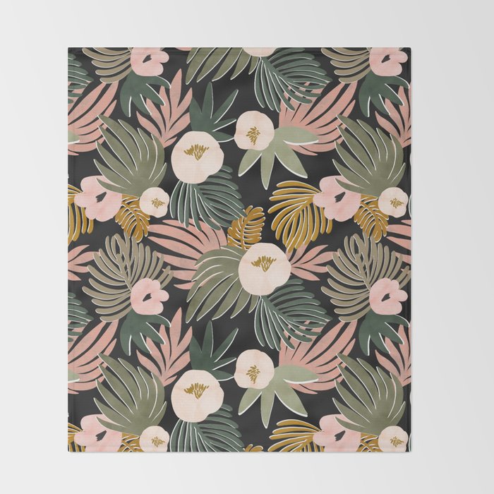 Floral garden tropical 7F Throw Blanket Gallery Image 2