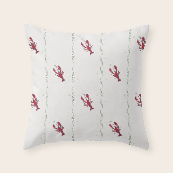 Offset Lobster Pattern Throw Pillow Gallery Image 6