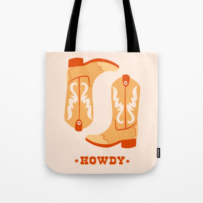 Howdy Cowboy Boots Tote Bag Gallery Image 1