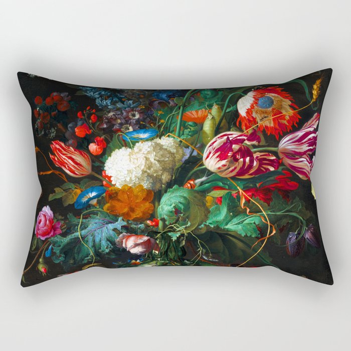 Jan Davidsz de Heem Vase of Flowers Rectangular Pillow Gallery Image 2