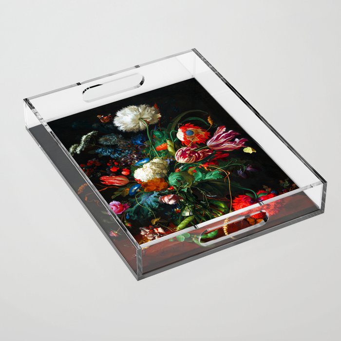 Jan Davidsz de Heem Vase of Flowers Acrylic Tray Gallery Image 1