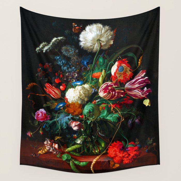Jan Davidsz de Heem Vase of Flowers Wall Tapestry Gallery Image 1