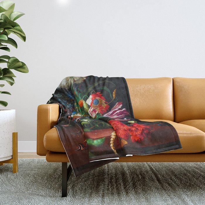 Jan Davidsz de Heem Vase of Flowers Throw Blanket Gallery Image 1