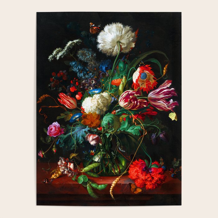 Jan Davidsz de Heem Vase of Flowers Poster Gallery Image 1