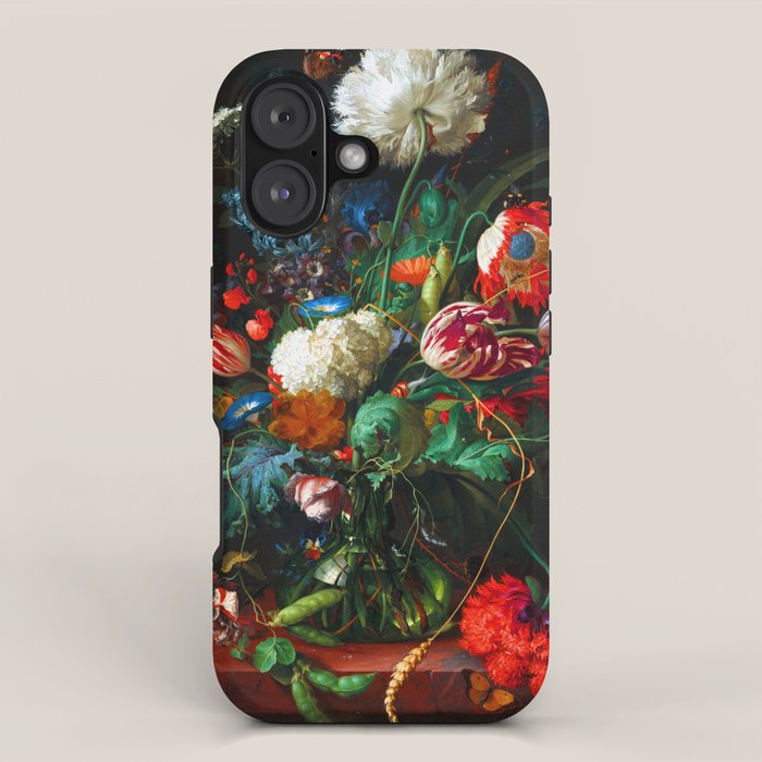 Jan Davidsz de Heem Vase of Flowers iPhone Case Gallery Image 1