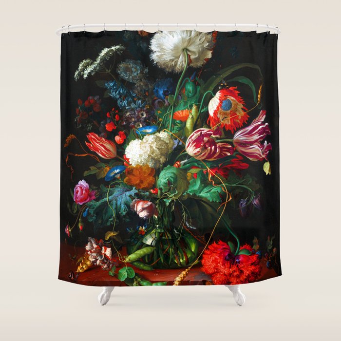 Jan Davidsz de Heem Vase of Flowers Shower Curtain Gallery Image 1