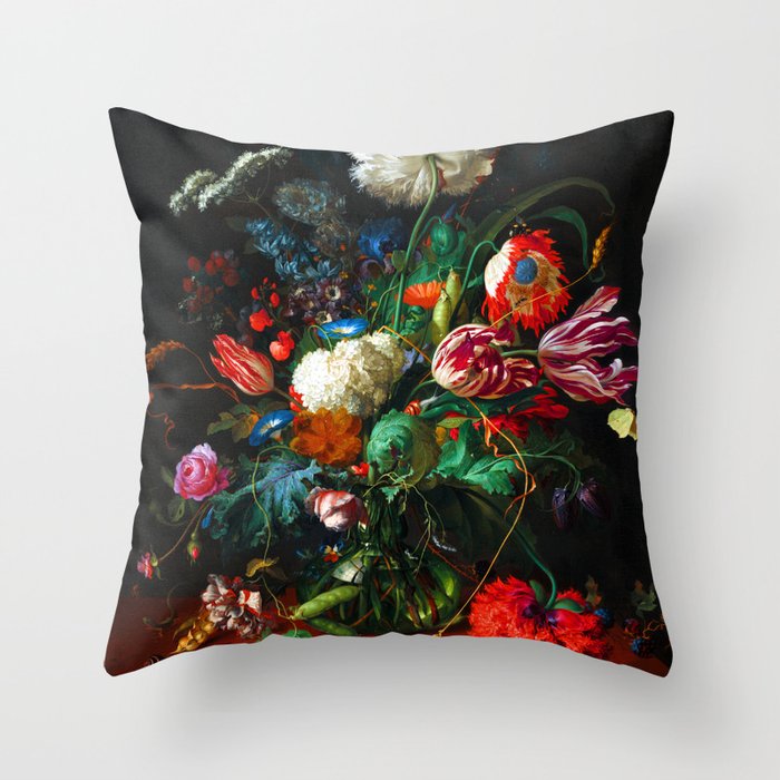 Jan Davidsz de Heem Vase of Flowers Throw Pillow Gallery Image 6