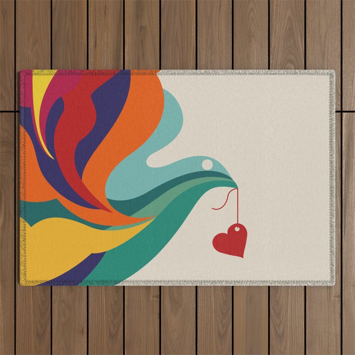 Love Message Outdoor Rug Gallery Image 1