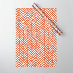 Boho, Abstract, Herringbone, Pattern, Terracotta Wrapping Paper Gallery Image 1