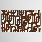 Mid Century Modern Loop Pattern in Dark Chocolate Brown and Cream Tablecloth Gallery Image 2