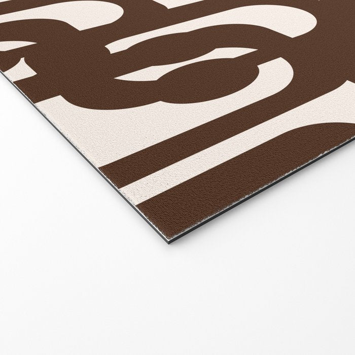 Mid Century Modern Loop Pattern in Dark Chocolate Brown and Cream Welcome Mat Gallery Image 2