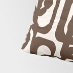 Mid Century Modern Loop Pattern in Dark Chocolate Brown and Cream Pillow Sham Gallery Image 4