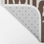 Mid Century Modern Loop Pattern in Dark Chocolate Brown and Cream Bath Mat Gallery Image 2