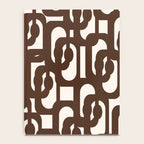 Mid Century Modern Loop Pattern in Dark Chocolate Brown and Cream Notebook Gallery Image 4