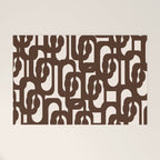Mid Century Modern Loop Pattern in Dark Chocolate Brown and Cream Welcome Mat Gallery Image 1