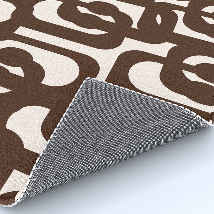Mid Century Modern Loop Pattern in Dark Chocolate Brown and Cream Rug Gallery Image 4