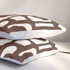 Mid Century Modern Loop Pattern in Dark Chocolate Brown and Cream Pillow Sham Gallery Image 3