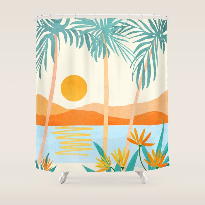 Bali Sunset Shower Curtain Gallery Image 1