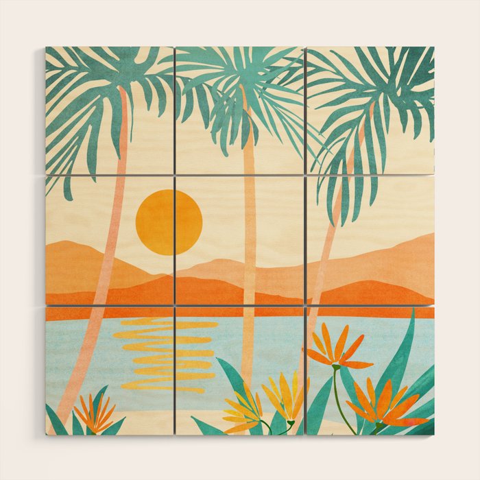 Bali Sunset Wood Wall Art Gallery Image 1