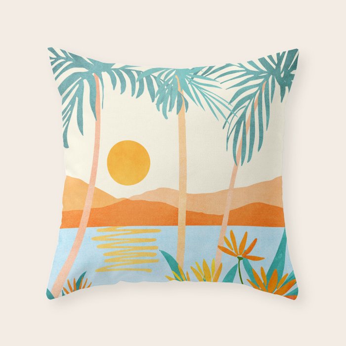 Bali Sunset Throw Pillow Gallery Image 1