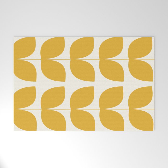 Mid Century Modern Leaves Yellow #society6 #buyart  Welcome Mat Gallery Image 1