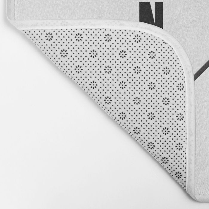 PNW Pacific Northwest Compass - Black on White Minimal Bath Mat Gallery Image 2