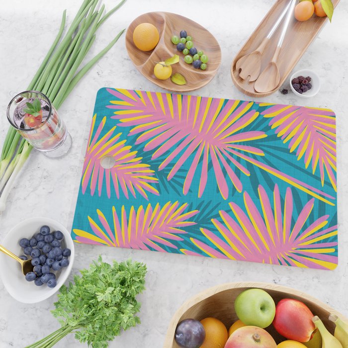 Bright Tropical Palms Cutting Board Gallery Image 2
