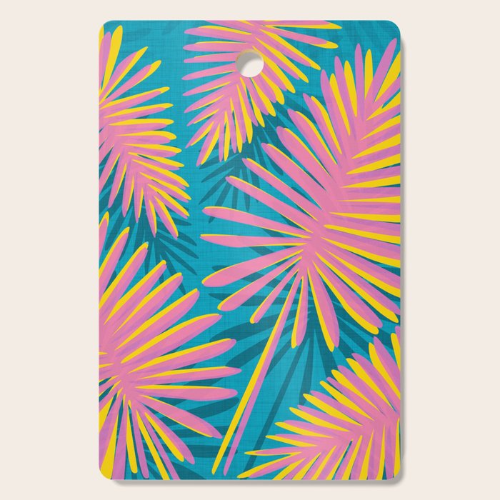 Bright Tropical Palms Cutting Board Gallery Image 1