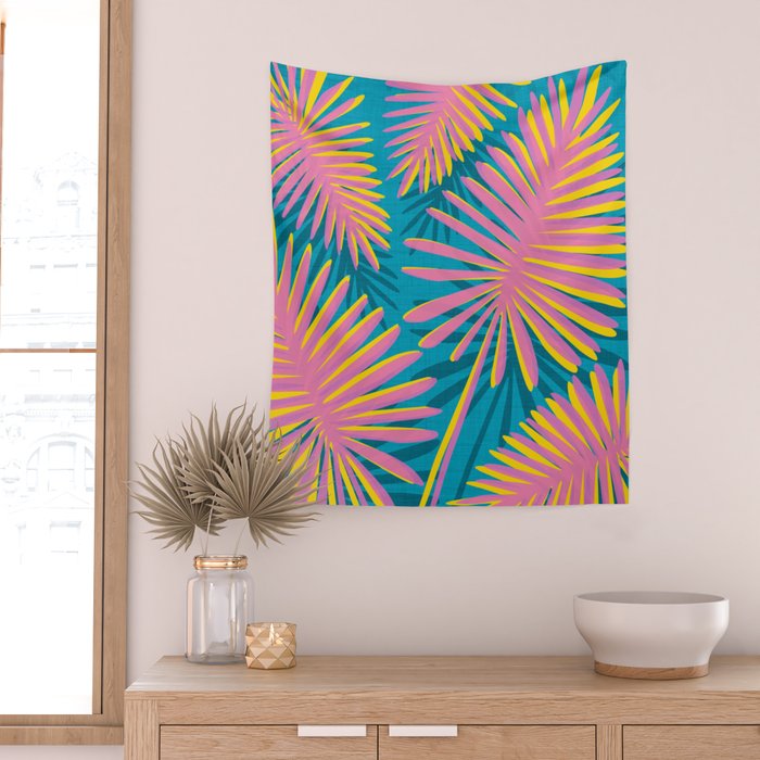 Bright Tropical Palms Wall Tapestry Gallery Image 2