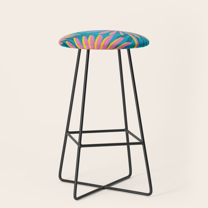 Bright Tropical Palms Stool Gallery Image 1