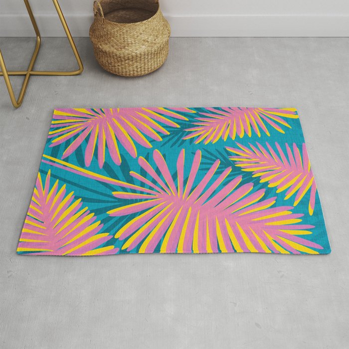 Bright Tropical Palms Rug Gallery Image 1