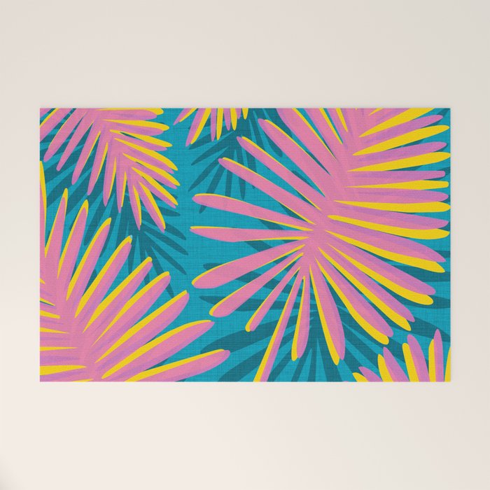 Bright Tropical Palms Welcome Mat Gallery Image 1