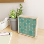 Flux Midcentury Modern Check Grid Pattern in Jade Green Mini Art Print Gallery Image 2