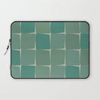 Flux Midcentury Modern Check Grid Pattern in Jade Green Laptop Sleeve Gallery Image 1
