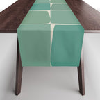 Flux Midcentury Modern Check Grid Pattern in Jade Green Table Runner Gallery Image 1