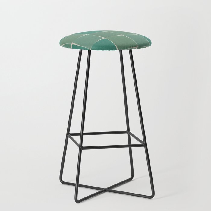 Flux Midcentury Modern Check Grid Pattern in Jade Green Stool Gallery Image 1