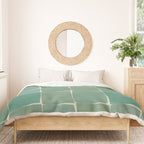 Flux Midcentury Modern Check Grid Pattern in Jade Green Duvet Cover Gallery Image 3