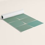 Flux Midcentury Modern Check Grid Pattern in Jade Green Yoga Mat Gallery Image 2