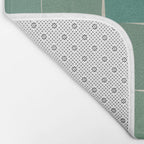 Flux Midcentury Modern Check Grid Pattern in Jade Green Bath Mat Gallery Image 2