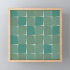 Flux Midcentury Modern Check Grid Pattern in Jade Green Mini Art Print Gallery Image 1