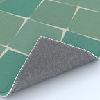 Flux Midcentury Modern Check Grid Pattern in Jade Green Rug Gallery Image 4