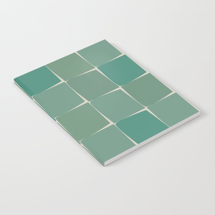 Flux Midcentury Modern Check Grid Pattern in Jade Green Notebook Gallery Image 1
